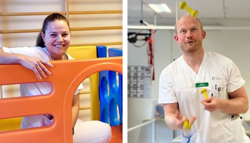 En mann og en kvinne på et sykehusrom