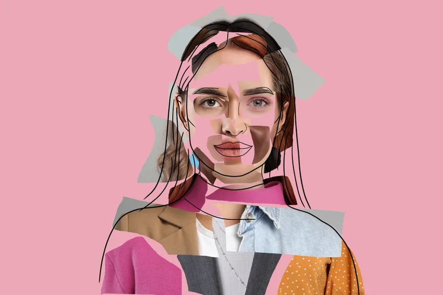 Diagram- rosa bilde av kvinne