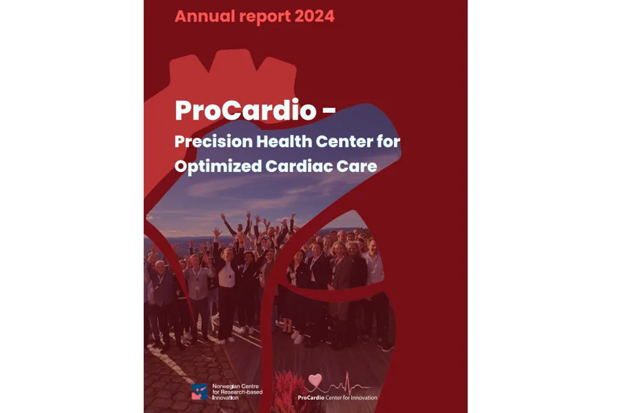 Front page of the annual report with the text "Annual report 2024. ProCardio – Precision Health Center for Optimized Cardiac Care".
